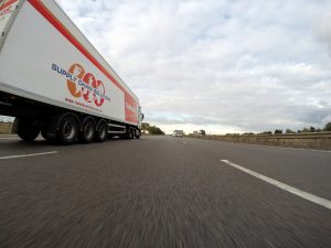 semi truck driving on the highway